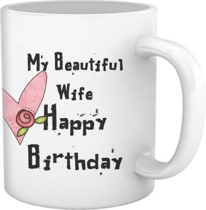 TIED RIBBONS Happy Birthday Gifts for Wife Ceramic Coffee Mug