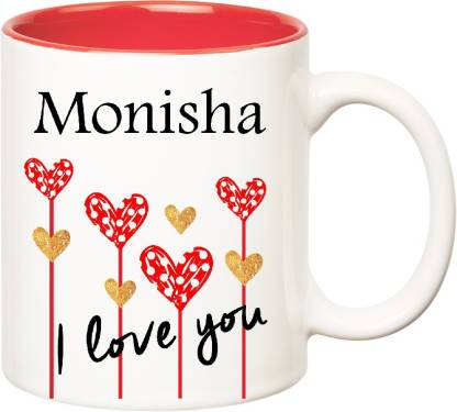 HUPPME I Love You Monisha Inner Red (350 ml) Ceramic Coffee Mug Price in  India - Buy HUPPME I Love You Monisha Inner Red (350 ml) Ceramic Coffee Mug  online at 