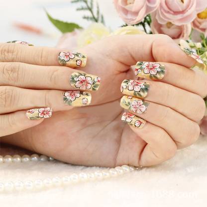 Magideal Floral False Nails Stickers Price In India Buy Magideal Floral False Nails Stickers Online In India Reviews Ratings Features Flipkart Com Metallic negative space sticker wraps that let your vivid base colors. magideal floral false nails stickers