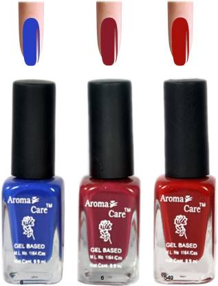 AROMA CARE Red+Blue Matte Nail Polish Combo 6-9-549 Multicolor,