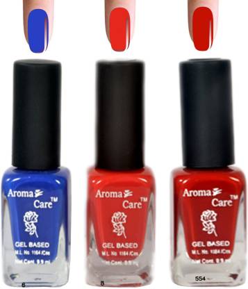 AROMA CARE Red+Blue Matte Nail Polish Combo 6-8-554 Multicolor,