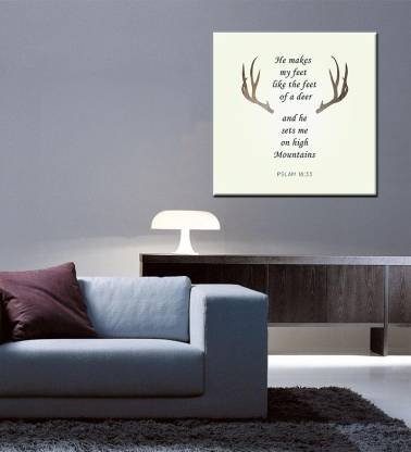 Tallenge Christmas Collection - Psalms Deer Quote - Gallery Wrap Canvas Art
