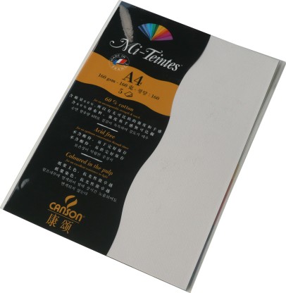 Canson Mi-Teintes A4 160 GSM Honeycombed Grain Coloured Drawing Paper Cream Pack of 50 Sheets
