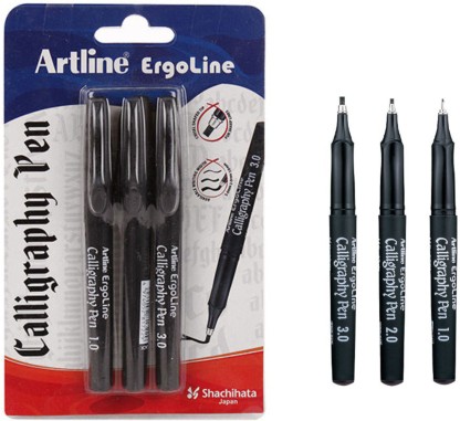 Artline Ergoline Calligraphy Pen Set with 3 Nib Sizes 1 SET 0.1, 0.2, 0.3 mm 