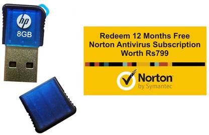 HP V165w With Norton Antivirus 12 Month Subscription 8 GB Pen ...