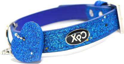XPO Blue Glittery Sparkle Leather Dog & Cat Everyday Collar