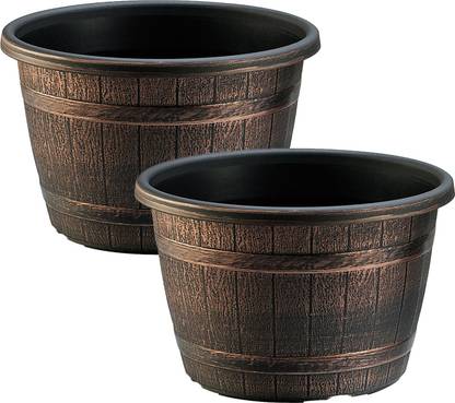 Citigardener Set Of 2 Large Bronze Medival Style Garden Pots Diameter 35cm X Height 23 5cm Plant Container In India - Large Plastic Patio Planters Citigardener Set Of 2 Large Bronze Medival Style Garden Pots Diameter 35cm X Height 23 5cm Plant Container In India - Large Plastic Patio Planters