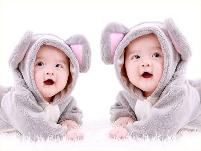 Cute Twins in Bear Dress Photographic Paper - Children posters in India - Buy art, film, design, movie, music, nature and educational paintings/ wallpapers at Cute Twins in Bear Dress Photographic Paper - Children posters in India - Buy art, film, design, movie, music, nature and educational paintings/ wallpapers at