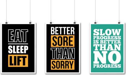 Set Of Three Best Gym Motivational And Fitness Quotes Poster Paper Print Lab No 4 Posters Quotes Motivation Posters In India Buy Art Film Design Movie Music Nature