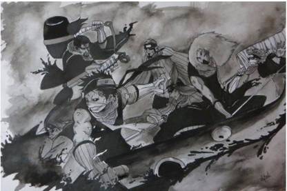 Seven Swordsmen Of The Mist Wall Art Artist Adeeba Ifrah Photographic Paper Abstract Posters In India Buy Art Film Design Movie Music Nature And Educational Paintings Wallpapers At Flipkart Com He wielded the sword kabutowari a blunt sword that consists of a single sided axe and a hammer joined by a leather strap, which is said to be capable of breaking through any defense. seven swordsmen of the mist wall art