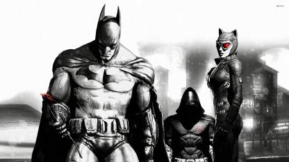 Batman, Catwoman and Robin in Batman: Arkham City Athah Fine Quality Poster  Paper Print - Comics posters in India - Buy art, film, design, movie,  music, nature and educational paintings/wallpapers at 
