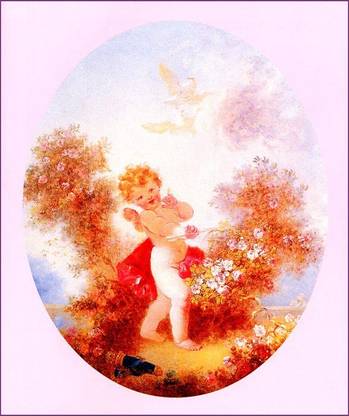Cupid in roses (Medium) Paper Print - Art & Paintings posters in India