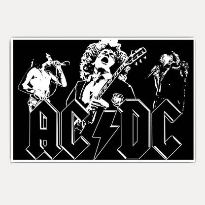AC DC Black and White Artwork (18x12) Paper Print - Abstract posters in ...