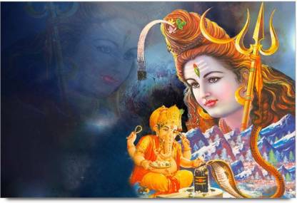 Amy Lord Shiva with Lord Ganesha 3D Poster - Nature, Nature posters in  India - Buy art, film, design, movie, music, nature and educational  paintings/wallpapers at 