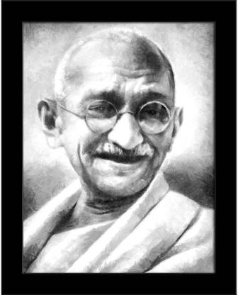 The Father Of The Nation India - Mahatma Gandhi Framed Art Print Canvas Art   posters - Abstract, Animals, Animation & Cartoons,  Architecture, Art & Paintings, Children, Comics, Cuisine, Decorative,  Educational,