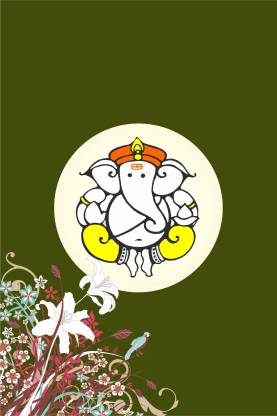 Shree Ganesh Poster with Creative Pattern in Solid Green Background - G385  - UPFK6000383 Paper Print - Religious posters in India - Buy art, film,  design, movie, music, nature and educational paintings/wallpapers