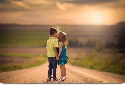 Cute Boy And Girl On Summer Field Paper Print Children Posters In India Buy Art Film Design Movie Music Nature And Educational Paintings Wallpapers At Flipkart Com