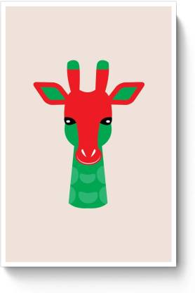 PosterGuy Awesome Giraffe Red & Green Colors Illustration Art Poster Animal  Art, Giraffe Study, Giraffes Art,
