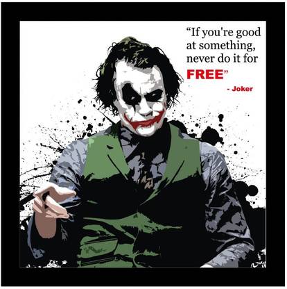 Invezo Impression Joker Wooden Framed Poster Paper Print Joker Posters Quotes Motivation Sports Typography Personalities Posters In India Buy Art Film Design Movie Music Nature And Educational Paintings Wallpapers