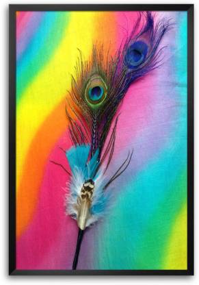 Krishna Peacock Feather Laminated Framed Paper Print - Art & Paintings  posters in India - Buy art, film, design, movie, music, nature and  educational paintings/wallpapers at 