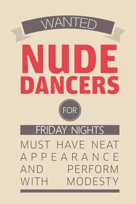 Wanted Nude Dancers Paper Print - Humor posters in India - Buy art