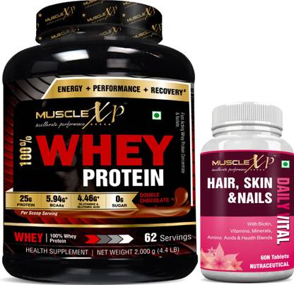 MuscleXP Biotin Hair, Skin & Nails + Whey Protein Price in India - Buy MuscleXP Biotin Hair, Skin & Nails + Whey Protein online at MuscleXP Biotin Hair, Skin & Nails + Whey Protein Price in India - Buy MuscleXP Biotin Hair, Skin & Nails + Whey Protein online at