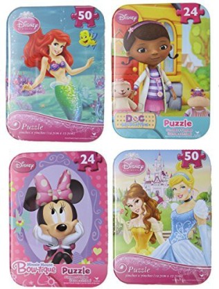 Disney Princess Puzzle 5" x 7" 24 pcs Little Mermaid Puzzle in Tin Box Toy Kids