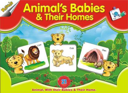 Ratnas Animal's Babies & Their Homes - Animal's Babies & Their Homes . Buy  Tiger, Lion toys in India. shop for Ratnas products in India. Toys for 2 -  5 Years Kids. 