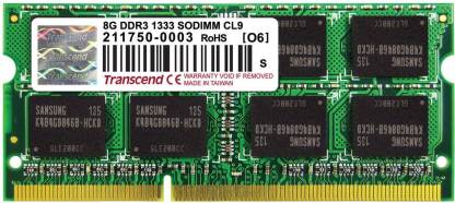 Transcend Low Voltage DDR3 8 GB (Dual Channel) Laptop (TS1GSK64W6H)