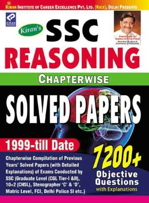 Ssc Reasoning Chapterwise Solved Papers 7200+ Objective Questions – English