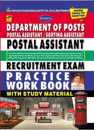Department Of Posts (Postal Assistant / Sorting Assistant) Postal Assistant Recruitment Exam Practice Work Book With Study Material