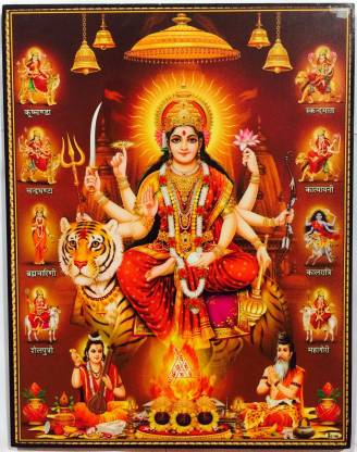 Khond Durga Mata Nine Roop Religious Frame Price In India Buy Khond Durga Mata Nine Roop Religious Frame Online At Flipkart Com