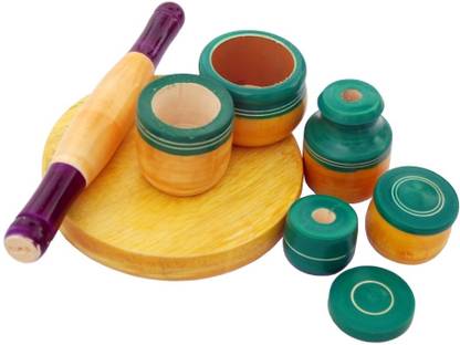 Villcart Wooden Toy Kitchen Set Green - Wooden Toy Kitchen ...