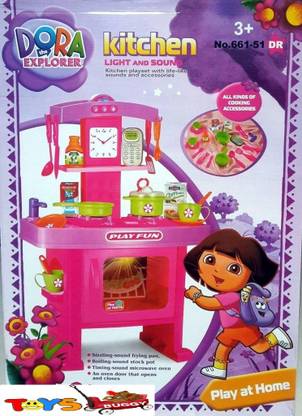 Toysbuggy Dora The Explorer Kitchen Set With Light Sound Dora The Explorer Kitchen Set With Light Sound Buy Dora Toys In India Shop For Toysbuggy Products In India