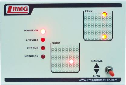RMG Fully Automatic Water Level Controller for Motor Pump Operated by Starter upto 1.5 HP - Tank & Sump Wired Sensor Security System