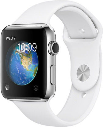 APPLE Watch Series 2 - 42 mm Stainless Steel Case with White Sport Band  Price in India - Buy APPLE Watch Series 2 - 42 mm Stainless Steel Case with  White Sport Band online at Flipkart.com