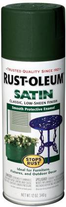 RUST-OLEUM Stops-Rust-Enamel Satin Dark Hunter Green Spray Paint 340 ml
