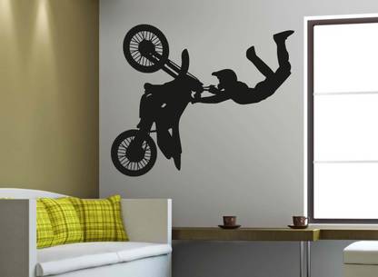 Decor Villa 23 cm Decor Villa Bike stant Wall Sticker Large Size
