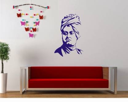 WALL GURU 40.58 cm Swami Vivekananda Self Adhesive Sticker Price in ...