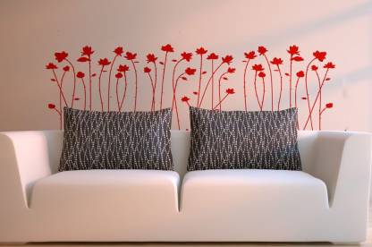 Happy Walls 10 cm Sofa Background Red Flowers Self Adhesive Sticker Price  in India - Buy Happy Walls 10 cm Sofa Background Red Flowers Self Adhesive  Sticker online at 