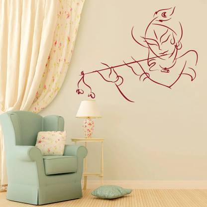 CREATICK Creatick Shree Krishna Wall Decal Large Self Adhesive Sticker ...