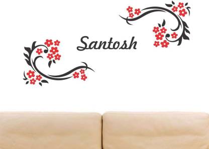 Aquire 60 cm Santosh Personalized Name Floral Wall Stickers Self Adhesive  Sticker Price in India - Buy Aquire 60 cm Santosh Personalized Name Floral  Wall Stickers Self Adhesive Sticker online at 
