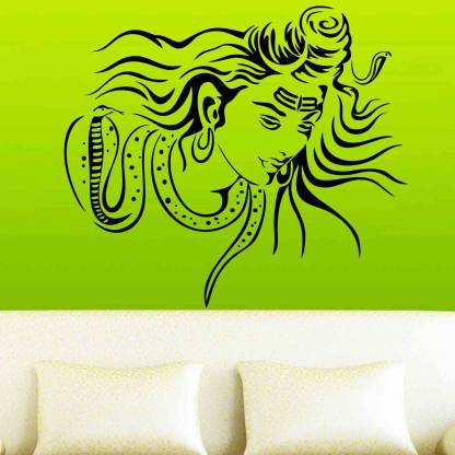 Vsquare Studio 61 Cm Lord Shiva Wall Sticker Self Adhesive Sticker 