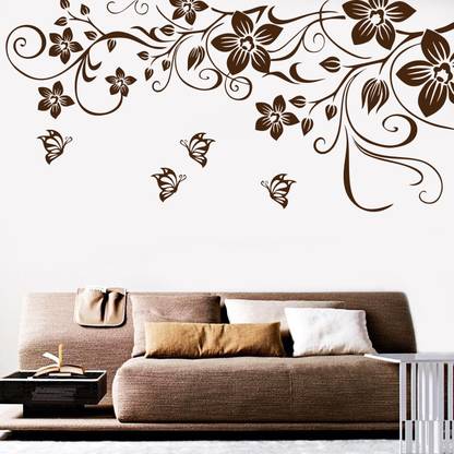 Decor Kafe Erfly Fl Wall Decal Large Self Adhesive Sticker In India At Flipkart Com - Large Bedroom Wall Stickers Decor Kafe Erfly Fl Wall Decal Large Self Adhesive Sticker In India At Flipkart Com - Large Bedroom Wall Stickers