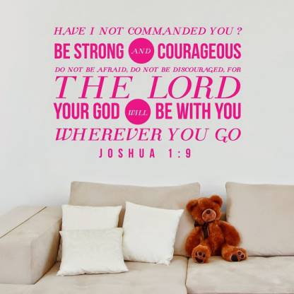 DeStudio Bible Quote Religion Home Color (Pink) Size (120 X 60 Cms) Extra Large Removable Sticker