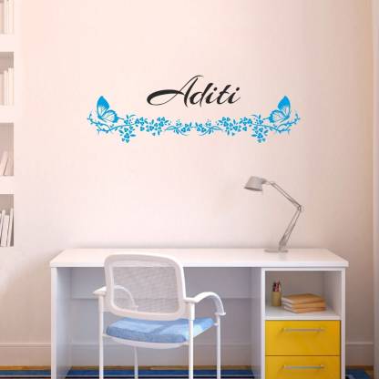 decor kafe 22 cm Butterfly With name ADITI Wall Covering Size : ( 56 X 17  CM ) Self Adhesive Sticker Price in India - Buy decor kafe 22 cm Butterfly  With
