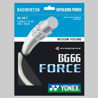 Free UK P&P Genuine Yonex BG66F  Badminton String BG 66 Force White 10m 