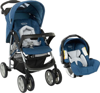 graco blue stroller
