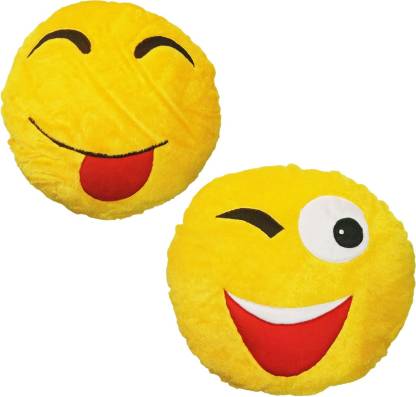 GOLDDUST VKIC4 Smiley Emoticon Decorative Cushion  - 15 inch