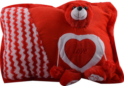 teddy bear with pillow